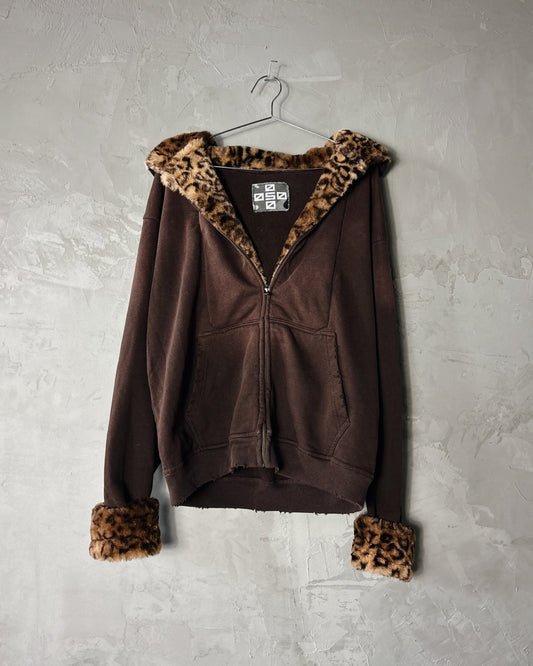 CHEETAH FUR ZIP UP