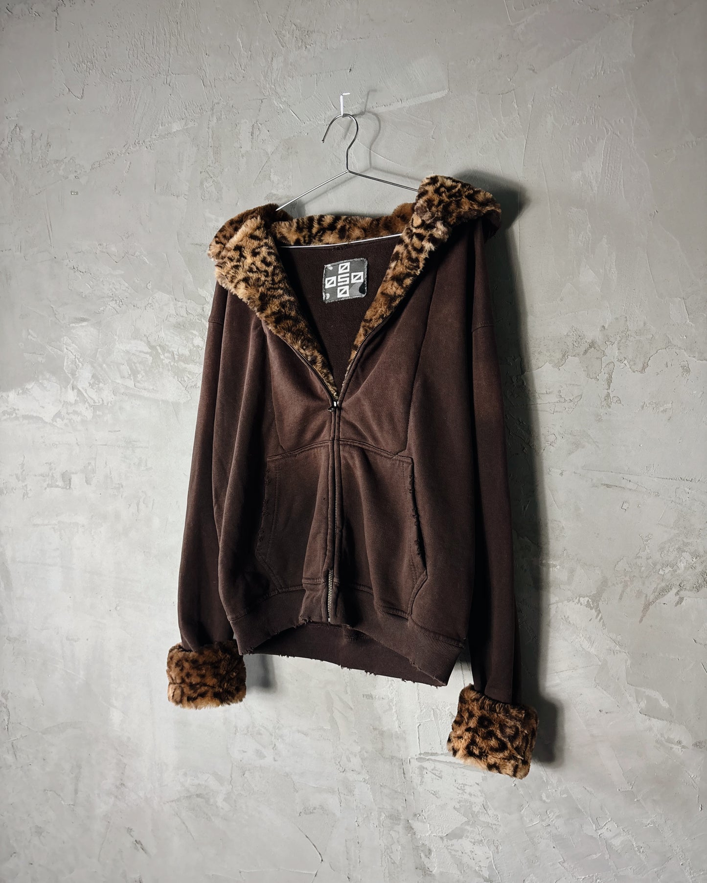 CHEETAH FUR ZIP UP